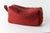 red leather men & women travel cosmetic kit bag