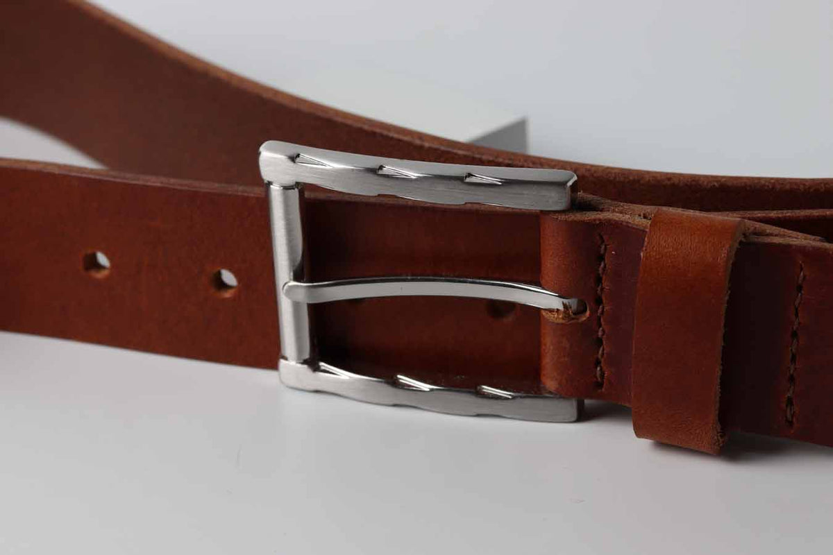 mens belt / jeans belt / brown leather belt