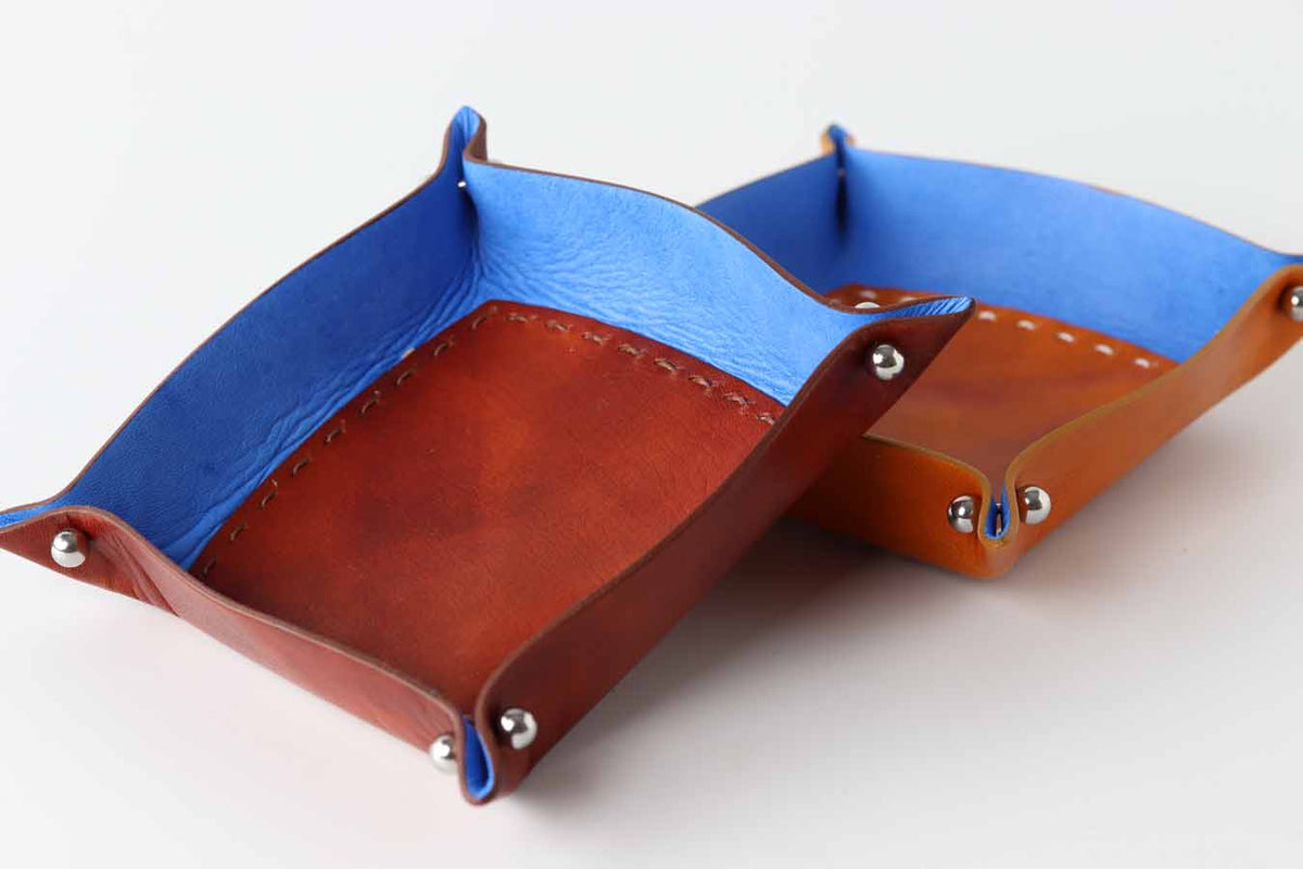 Leather Tidy Tray brown