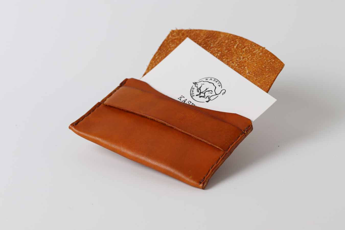tan leather card wallet