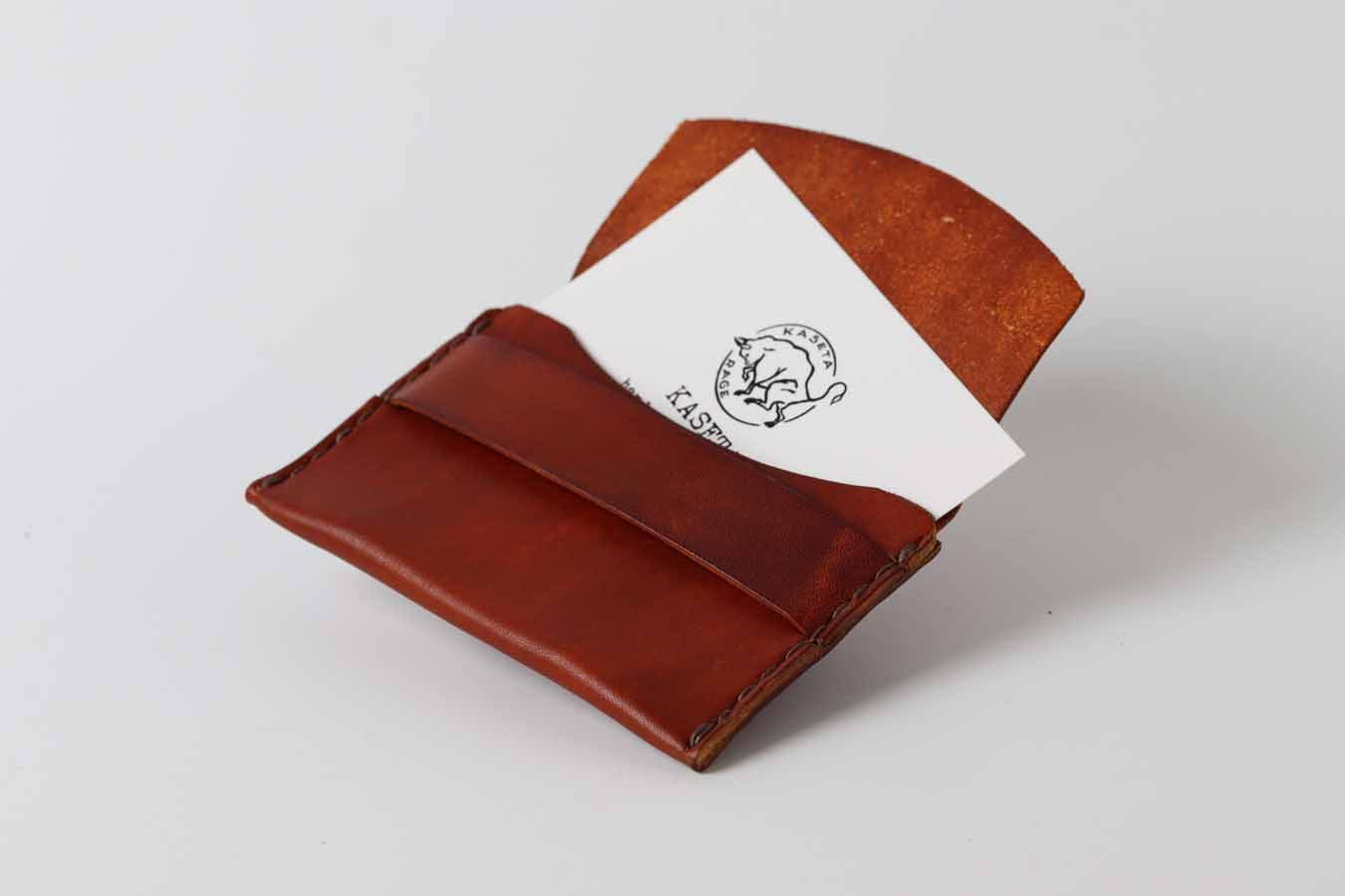 Brown leather card holder