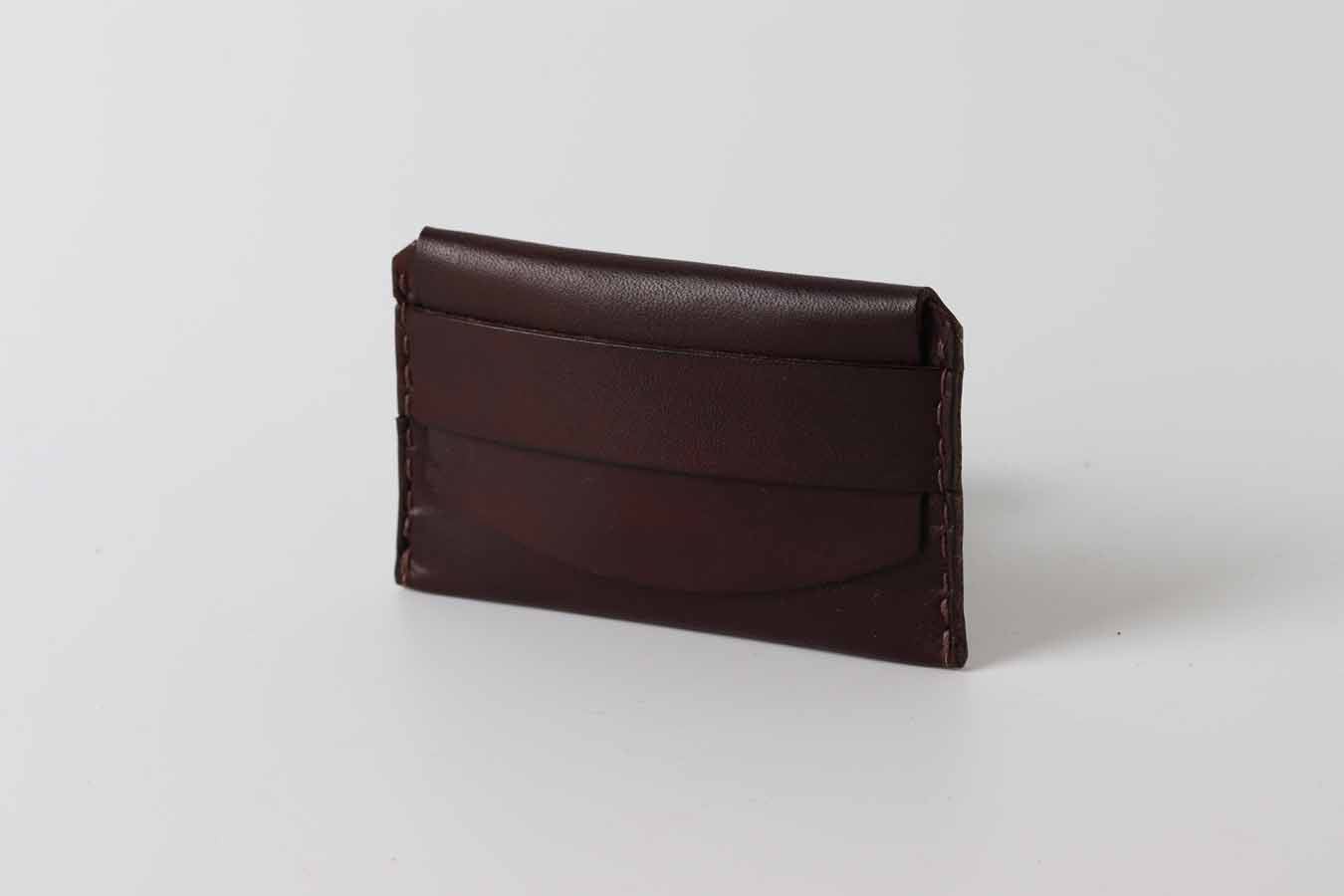 chocolate leather coin purse minimalist wallet
