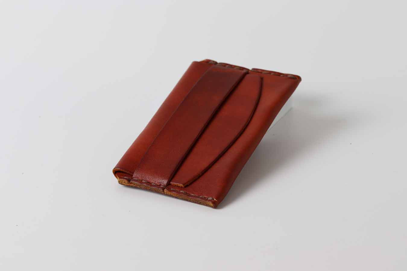 brown mini card holder
