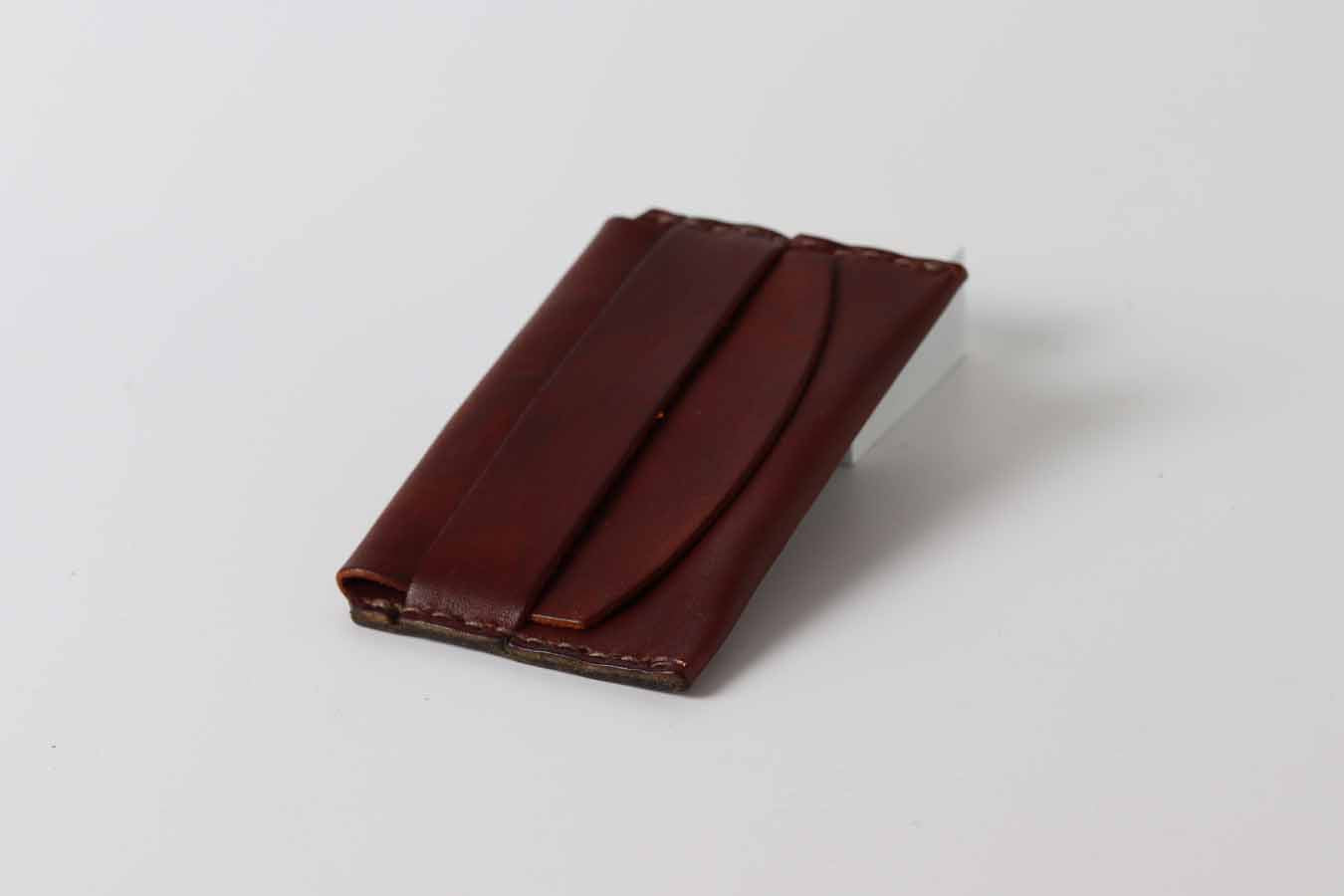 Dark Brown leather card holder tiny wallet
